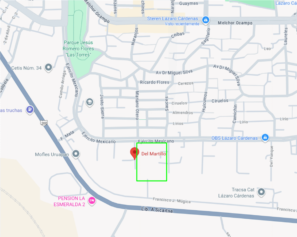 Ubicación Traloma en Lázaro Cárdenas